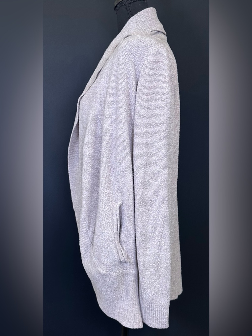 #199- Barefoot Dreams Women's Open-Front Cardigan in Taupe - Picture 10 of 12
